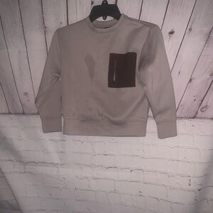 Xersion Men's Crewneck Sweatshirt in Taupe with Dark Chest Pocket